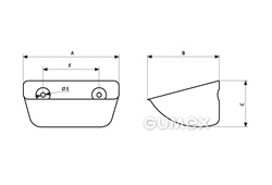 Elevatorbecher gepresst S flach, 130-120/1,5mm, A-138, B-114, C-80, E-8,5, F-70/2, 0,5dm3, Stahl, 